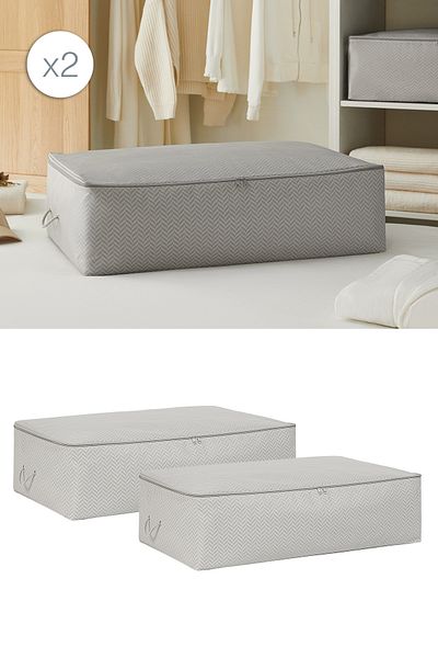 Ocean Home Textile 2 Pieces Mega Size Gray Herringbone under Base Pillow Quilt Sweater Bag 74X46X22