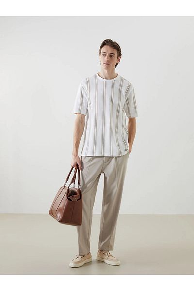 LC Waikiki Crew Neck Short Sleeve Striped Men's T-Shirt