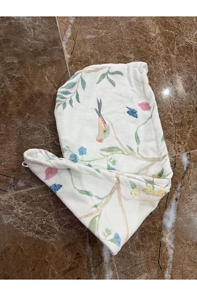 PAMUK DÜNYAM HOME Towel Hair Cap / Flowered / Cotton