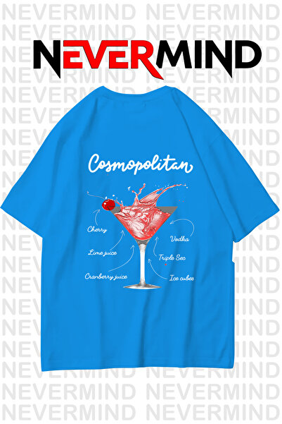 NEVERMIND Tricou din bumbac supradimensionat pentru femei - Model Cosmopolitan Cocktail