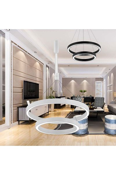 Braytron LED chandelier Lina BR-BH16-09680, 65W, 6500lm, warm+neutral+cold, IP20, white, Braytron