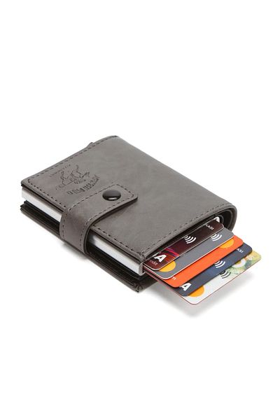 Newish Polo Mechanized Rfid Enabled Patch Wallet Credit Card Holder - Synthetic Leather