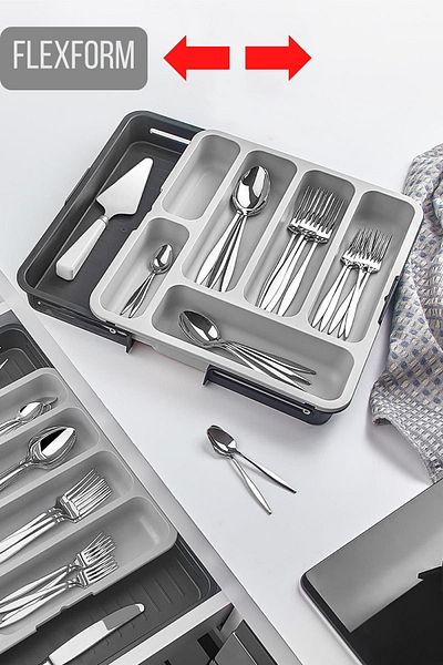 Transformacion Double-Sided Extendable Adjustable Drawer Spoon Holder 721772