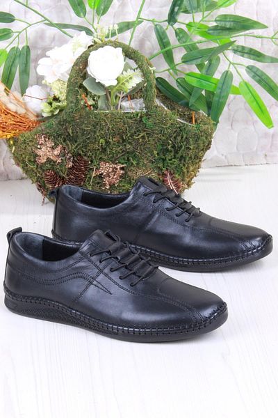 Mehmet Mete 425000 Soft Flexible Comfortable Rubber Laced Genuine Leather Men's Shoes