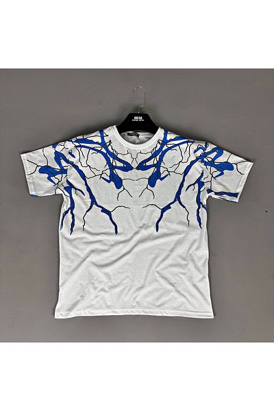 eg38 Tmb Blue Lightning Oversize T-Shirt White