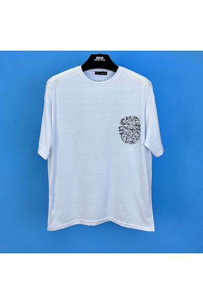 eg38 Tmb Maze Oversize T-Shirt White