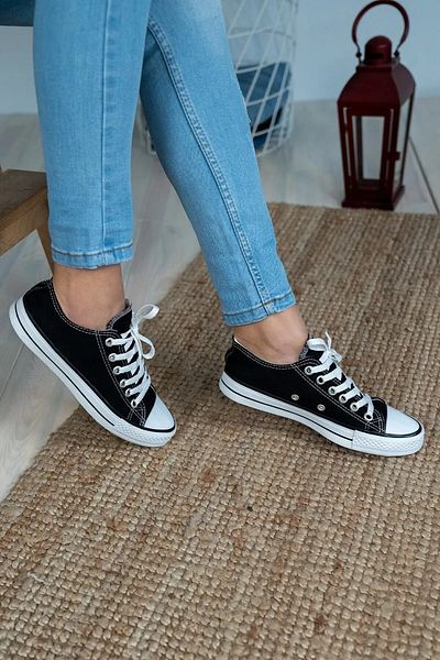 Cochines Women's Black White Short Casual Linen Sports Shoes Sneaker