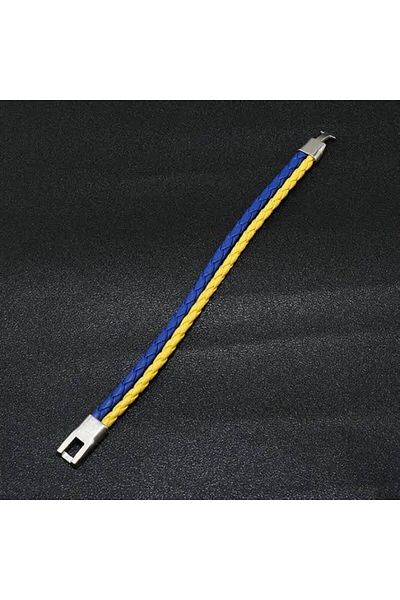 Herşey Nota Yellow Navy Blue Fan Bracelet – Unisex Adjustable Leather Sports Bracelet Men Women