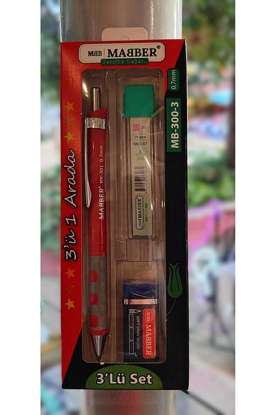 ada çanta kırtasiye Set of Pens with 0.7 Tip (Pen/Pen Tip/Eraser) Red
