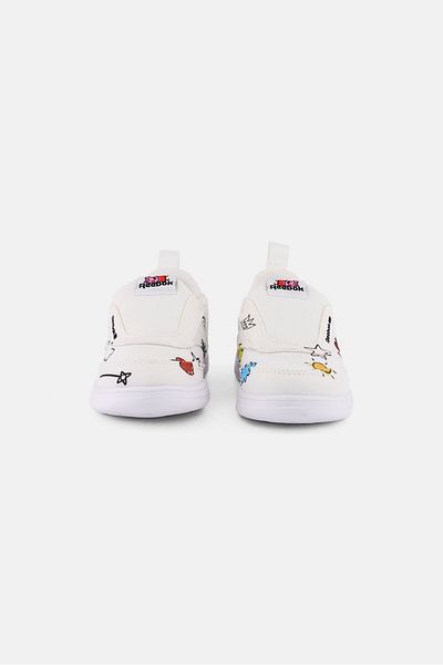 Reebok X Peppa Pig Toddlers Girl Club C Slip On Tennis Shoes, White