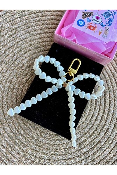 PEONY peonyofficiall Heart Pearl Bow Λεπτομερής τσάντα αξεσουάρ Τσάντα Στολίδι Charm Μπρελόκ Τσάντα Charm