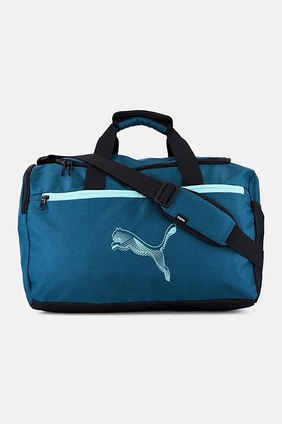 Puma Men Brand Logo Duffle Bag, Teal Blue