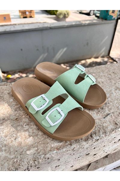 Minamoda Gzr Women's Double Buckle Slippers Soft Sole Women's Slippers