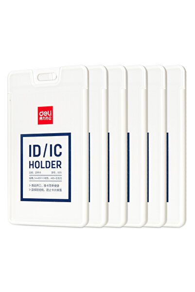 Deli حامل شارة اسم أبيض 8315، مقاس 54×89 مم، بدون حبل، 6 قطع - للمكاتب والمعا...