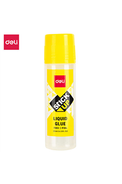 Deli غراء سائل Deli E7303 - شفاف 125 مل، مثالي للاستخدام في المكتب والمدرسة والأعمال اليدوية