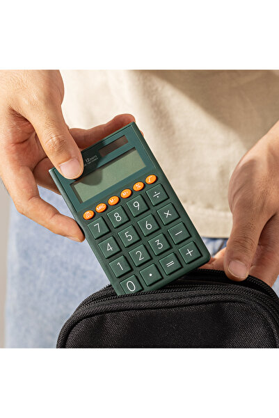 Deli EM130 Portable Calculator 12 digits Green - ideal for school and office use