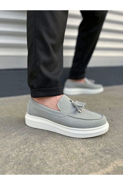 Joy Ayakkabı Komen Jy154 Blaze Laceless Tasseled Suede Men's Casual Sports Classic Shoes Sbt - Gray
