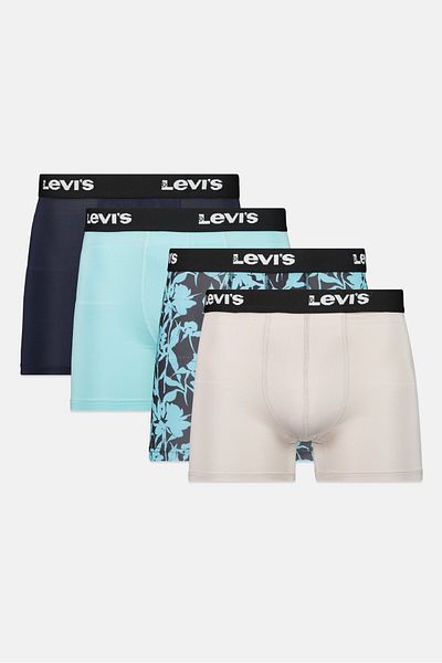 Levi's Men 4 Pcs Brand Logo Boxer Brief, Multicolor