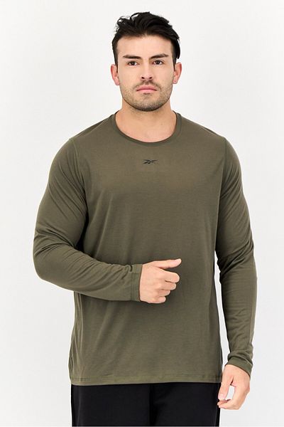 Reebok Men Sportswear Fit Long Sleeve Outdoor T-Shirt, Dark Olive