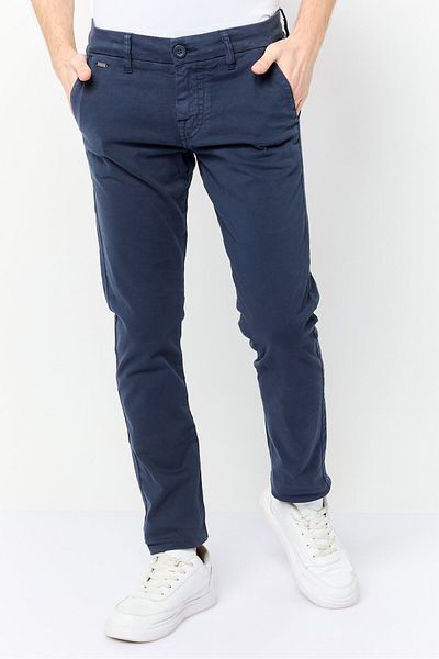 Guess Men Skinny Fit Low Rise Solid Chino Pants, Navy Blue
