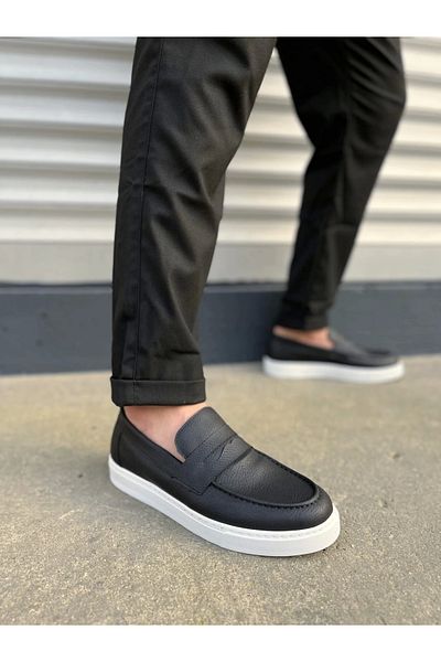 Joy Ayakkabı JY180 Estilo X Laceless Skin Ανδρικά καθημερινά αθλητικά κλασικά παπούτσια CBT - Μαύρα