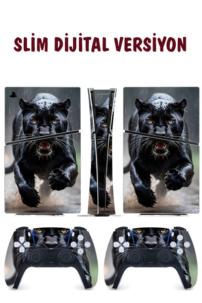 KT Decor Kara Panter Playstation 5 Full Sticker Kaplama Seti