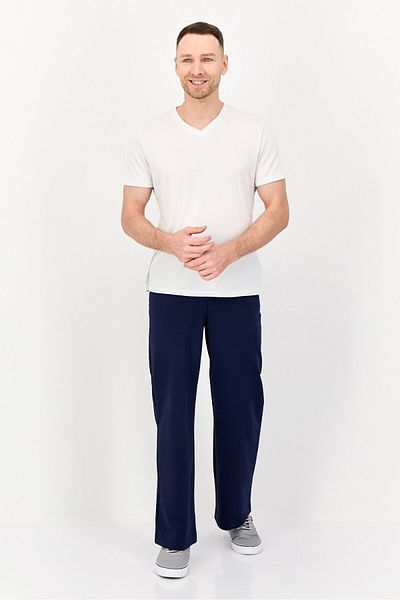 Esprit Men Solid Stretchable Dress Pants, Navy Blue