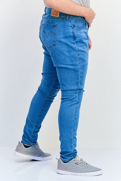 Levi's Men Super Skinny Washed Denim Jean, Blue