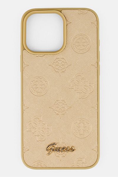 Guess iPhone 16 Pro Max Gold Plated Logo Silicone Case, Gold