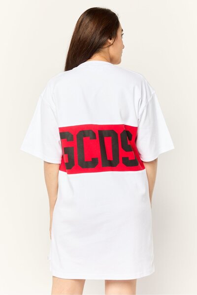 GCDS Women Brand Logo Mini Dress, White