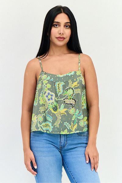 aerie Women Scoop Neck Sleeveless Allover Print, Multicolor