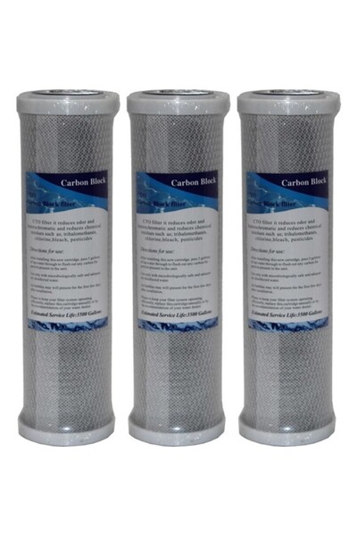SULOOK Açık Kasa Su Arıtma Cihazı Filtresi Blok Karbon Cto 10inç 3 Adet