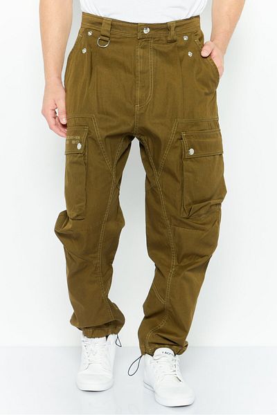Diesel Men Regular Fit Solid Cargo Pant, Olive