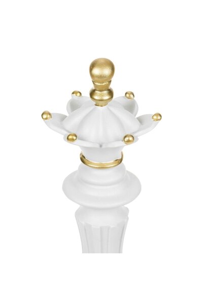OEM Decorative Chess Piece Queen, White with Gold Details, 36cm, Polyresin