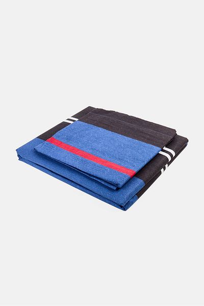 Nautica 3 Pieces Northsail Stripe Flat Sheet With Pillow Case Set, Multicolor
