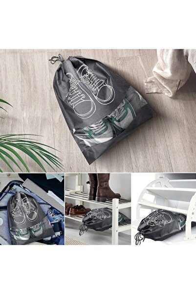 OEM Set of 10 shoe bags, dustproof bags, shoe organization, travel, gray