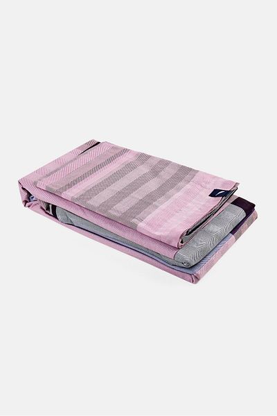 Nautica 3 Pieces Ocean View Herringbone Pattern Flat Sheet With Pillow Case Set, Multicolor