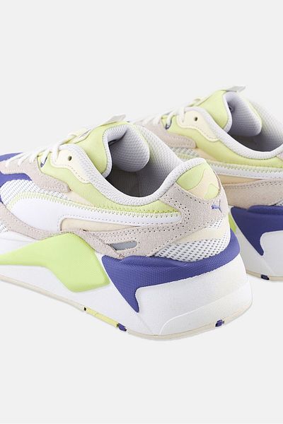 Puma Men RS-X3 Twill Air Mesh Lace Up Training Shoes, White/Lime Combo