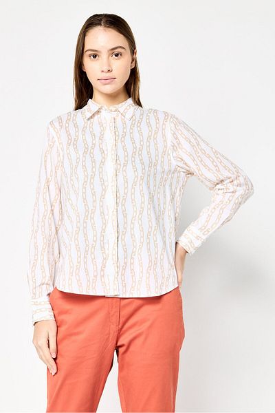 Gant Women Spread Collar Long Sleeve Allover Print Shirt, Multicolor