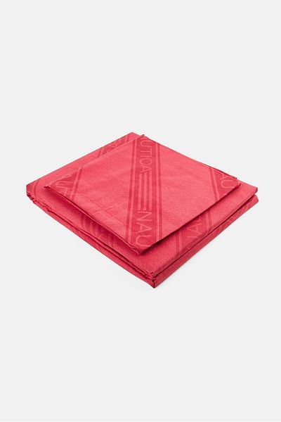 Nautica King Brand Logo Bedsheet Set , Red