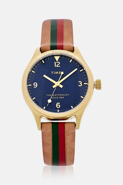 Timex Women T TW2T26300 Leather Analog Watch 33mm, Multicolor