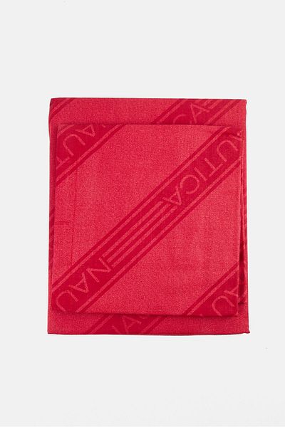 Nautica King Brand Logo Bedsheet Set , Red
