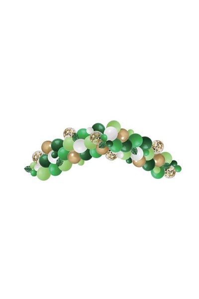 OEM Summer Party Decoration Set Green Gold Tropical Leaves - 60pcs