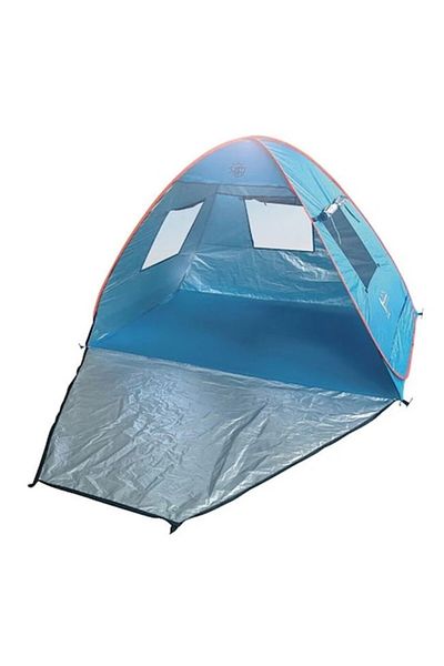 OEM Cort de plajă pliabil cu ferestre, albastru, dimensiuni 200x120x130 cm