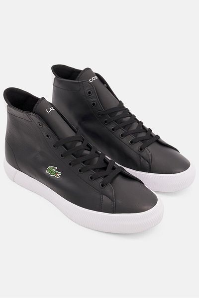 Lacoste Men Gripshot Mid High Cut Lace Up Shoes , Black/White