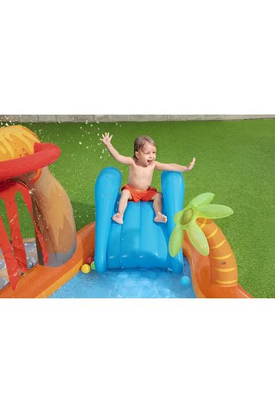 BESTWAY Lava Lagoon Play Pool Center with Slide 2.65m x 2.65m x 1.04 m