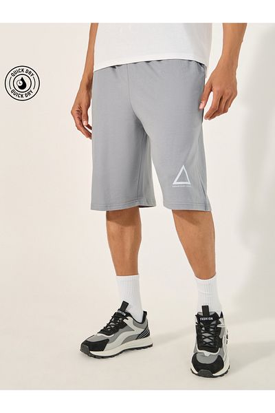 Styli Eco Earth Graphic Hem Printed Oversized Shorts
