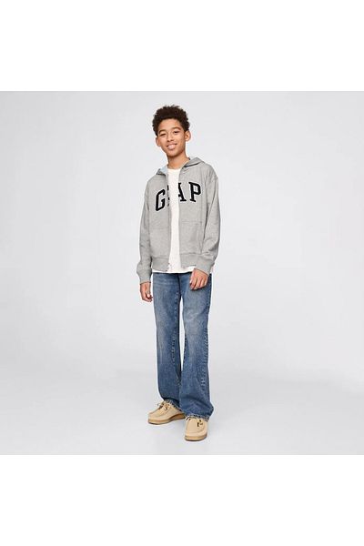 GAP Relaxed Fit Zippered Children's Gray Sweatshirt