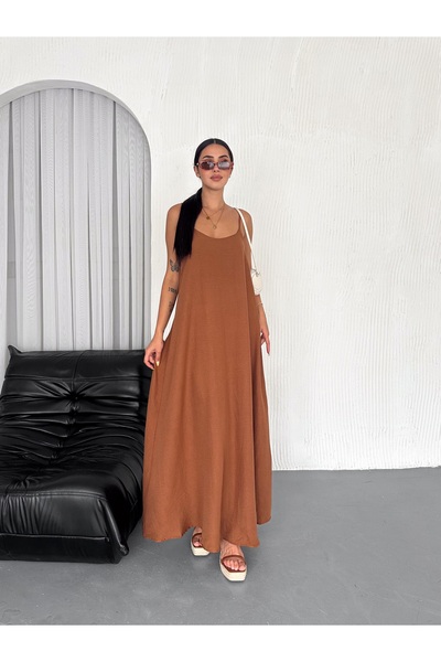 Dumy Pamuk Ayar Askılı Aerobin Astarlı Rahat Salaş Elbise