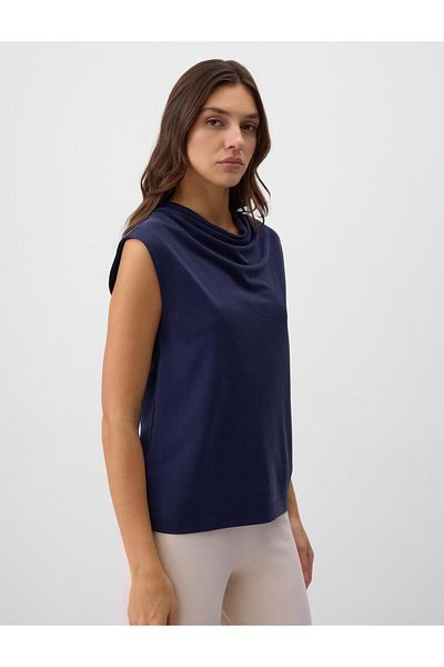 Jimmy Key Sleeveless Draped Neck Top T-Shirt